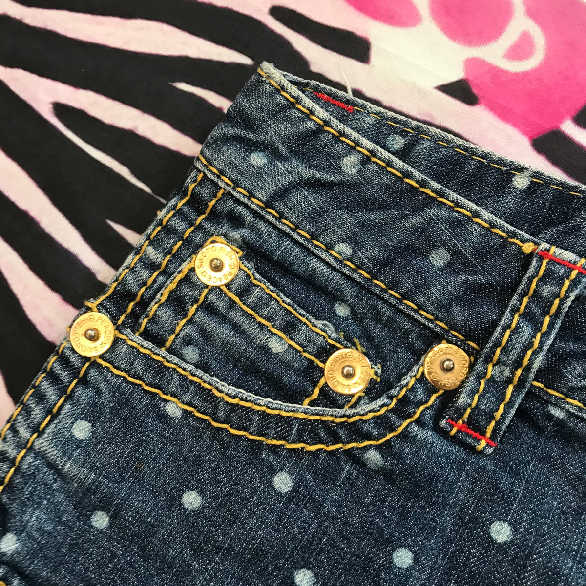Polkadot Mini Jean Shorts