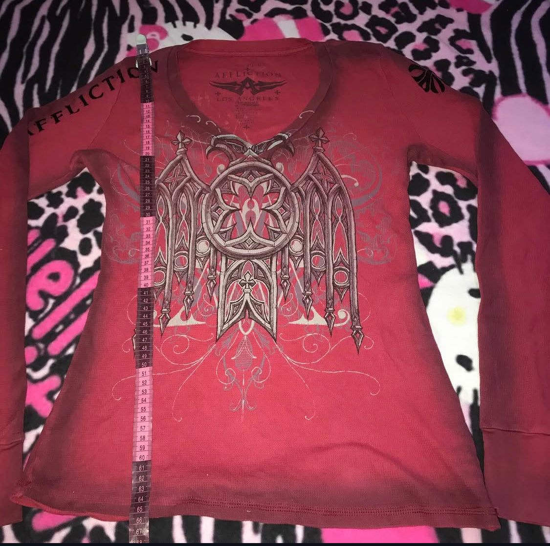 Affliction grunge long sleeve top
